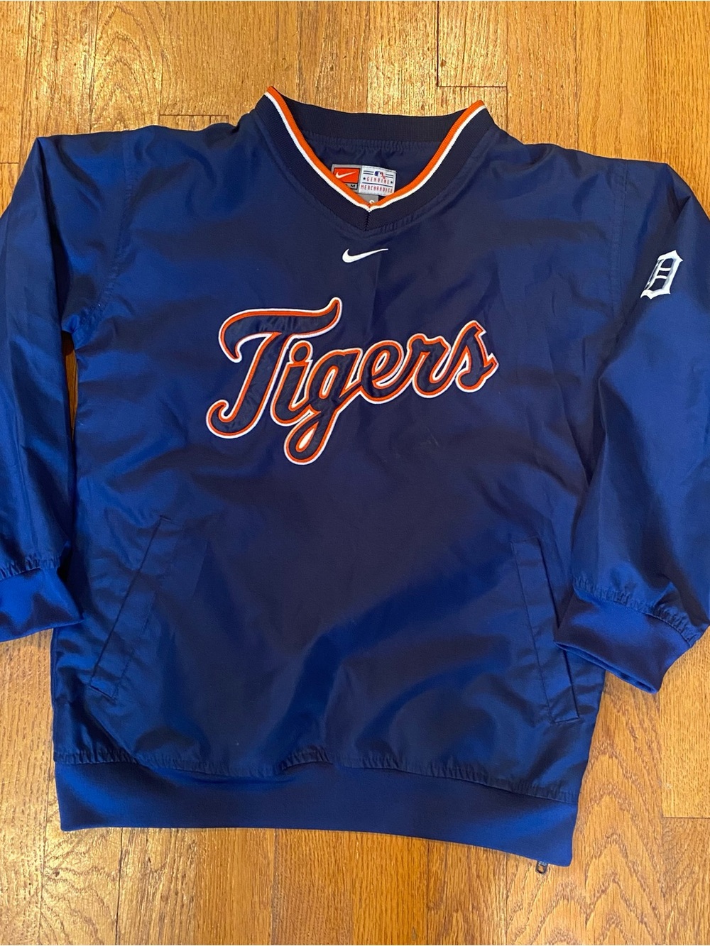 VTG Detroit tigers Nike Pullover Windbreaker Kids Youth Size Small